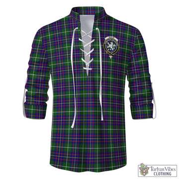 Inglis Tartan Men's Scottish Traditional Jacobite Ghillie Kilt Shirt with Family Crest - Tartan Vibes Clothing