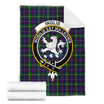 Inglis Tartan Blanket with Family Crest