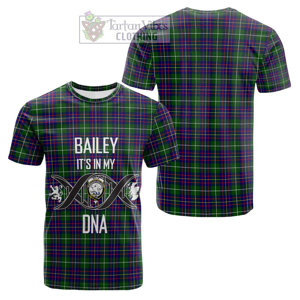 Tartan Vibes Clothing Inglis Modern Tartan Cotton T-shirt with Family Crest DNA In Me Style