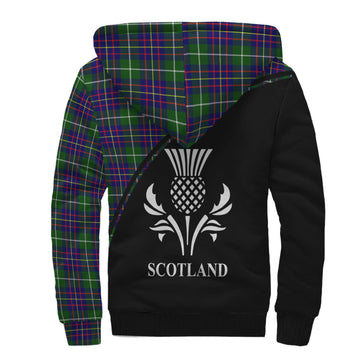 Inglis Tartan Sherpa Hoodie with Family Crest Curve Style