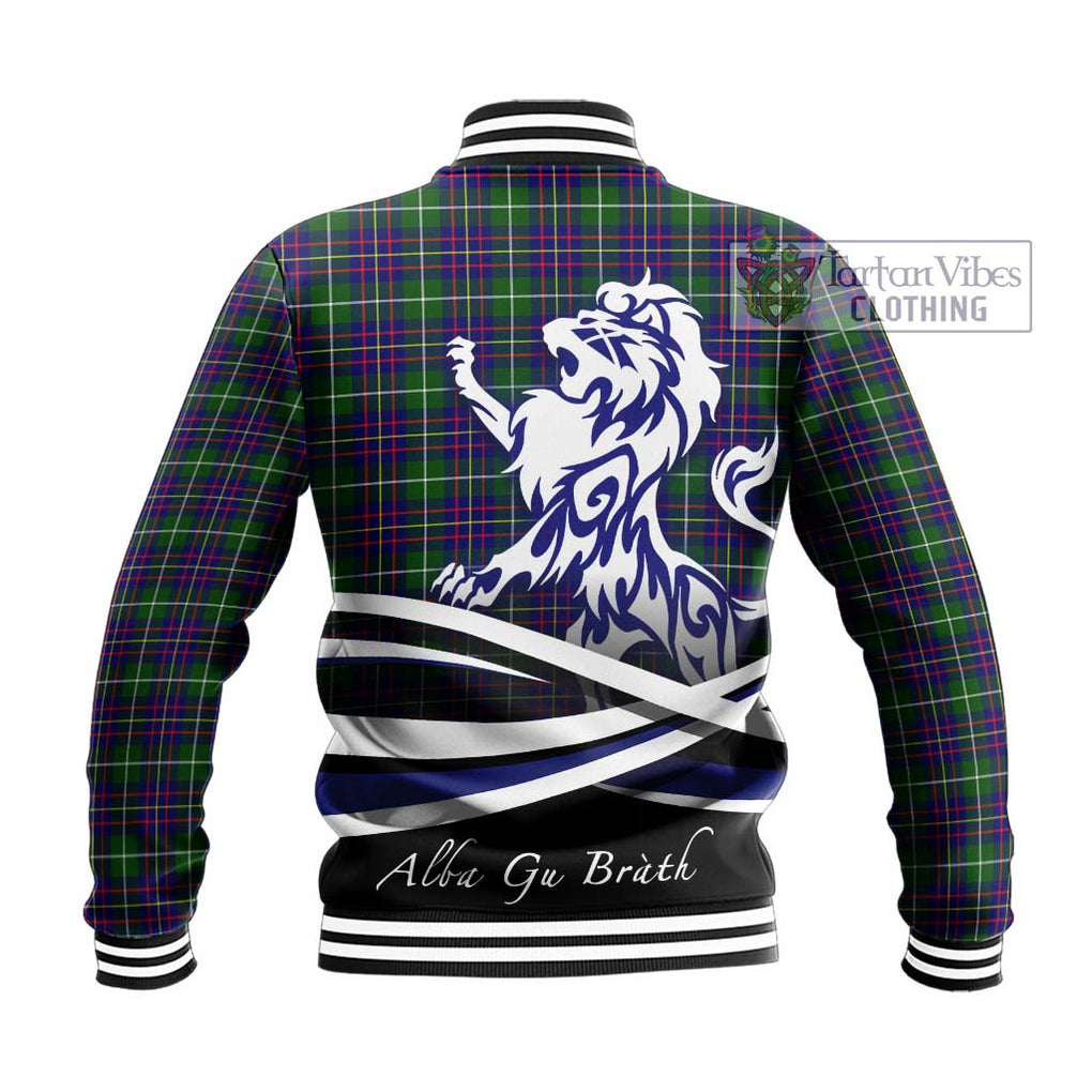 Inglis Tartan Baseball Jacket with Alba Gu Brath Regal Lion Emblem - Tartan Vibes Clothing