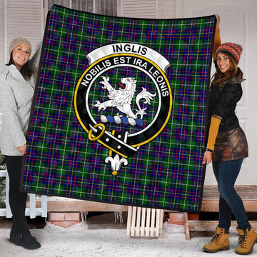 Inglis Tartan Quilt with Family Crest