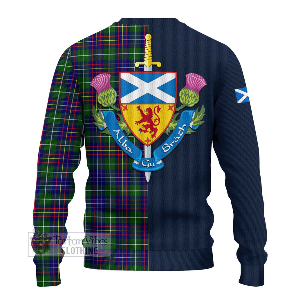 Inglis Tartan Ugly Sweater Alba with Scottish Lion Royal Arm Half Style - Tartan Vibes Clothing