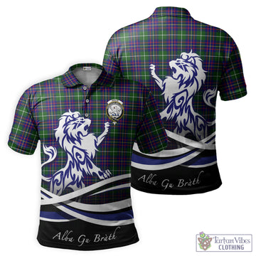 Inglis Modern Tartan Polo Shirt with Alba Gu Brath Regal Lion Emblem