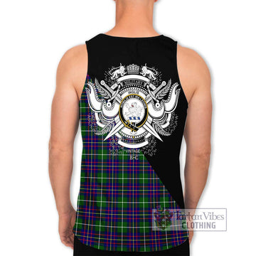 Inglis Tartan Men's Tank Top with Family Crest and Military Logo Style - Tartan Vibes Clothing
