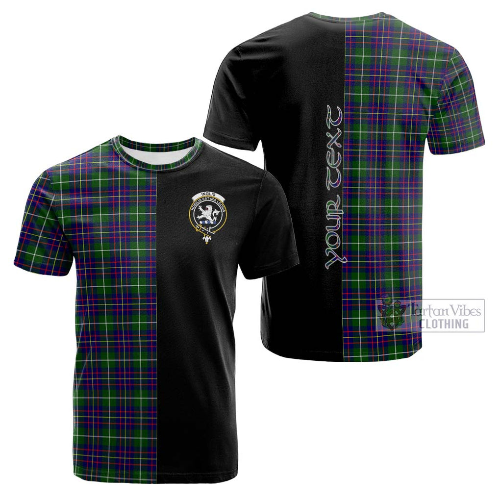 Tartan Vibes Clothing Inglis Modern Tartan Cotton T-shirt with Family Crest and Half Of Me Style