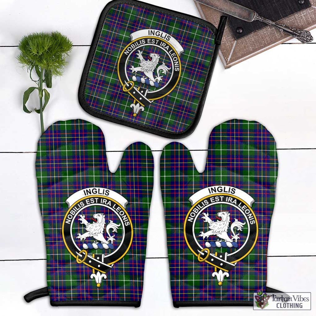 Inglis Tartan Combo Oven Mitt & Pot-Holder with Family Crest - Tartan Vibes Clothing