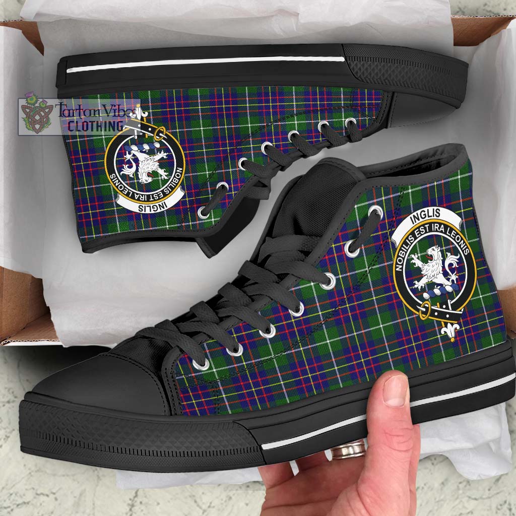 Inglis Tartan High Top Shoes with Family Crest - Tartan Vibes Clothing