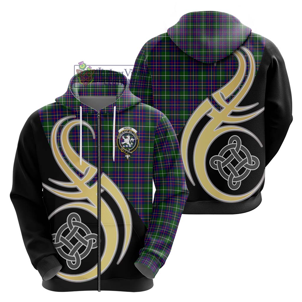 Inglis Tartan Hoodie with Family Crest and Celtic Symbol Style - Tartan Vibes Clothing