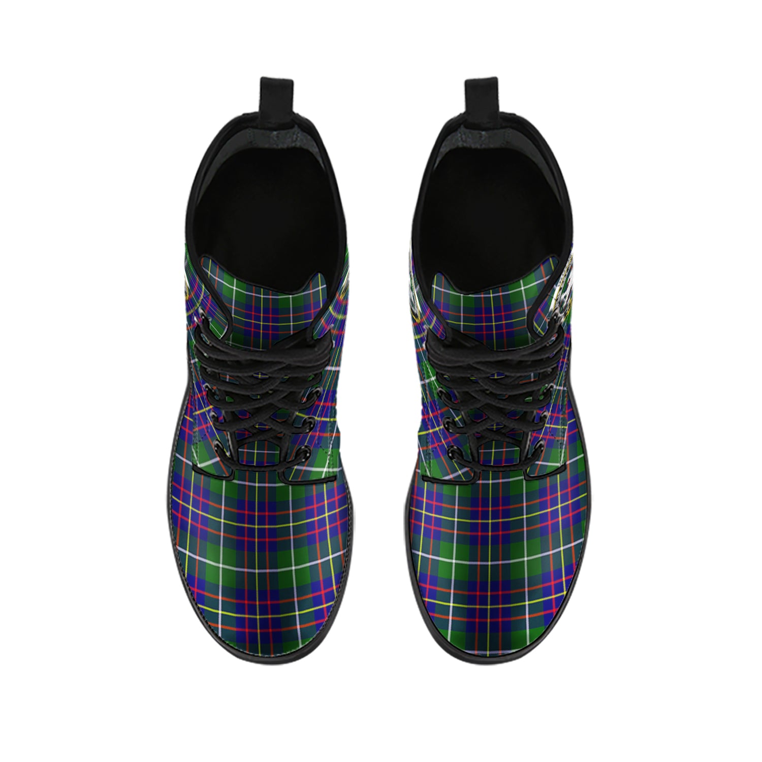 Inglis Tartan Leather Boots with Family Crest - Tartan Vibes Clothing