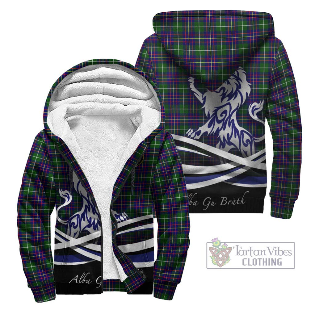 Inglis Tartan Sherpa Hoodie with Alba Gu Brath Regal Lion Emblem Unisex - Tartan Vibes Clothing