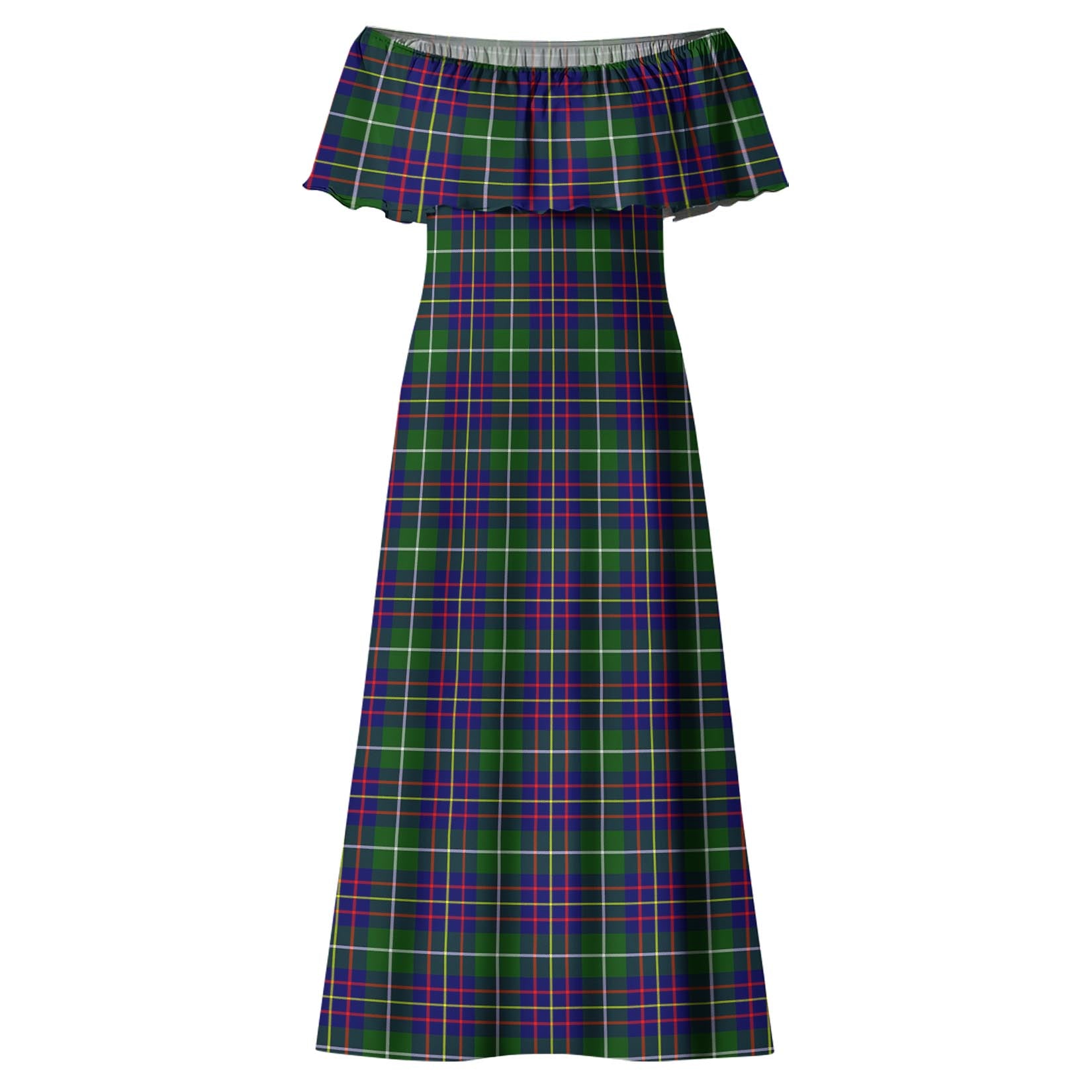 Inglis Tartan Off Shoulder Long Dress - Tartan Vibes Clothing