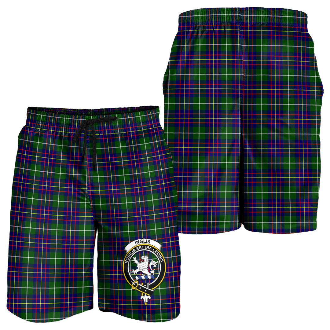 Inglis Tartan Mens Shorts with Family Crest - Tartan Vibes Clothing