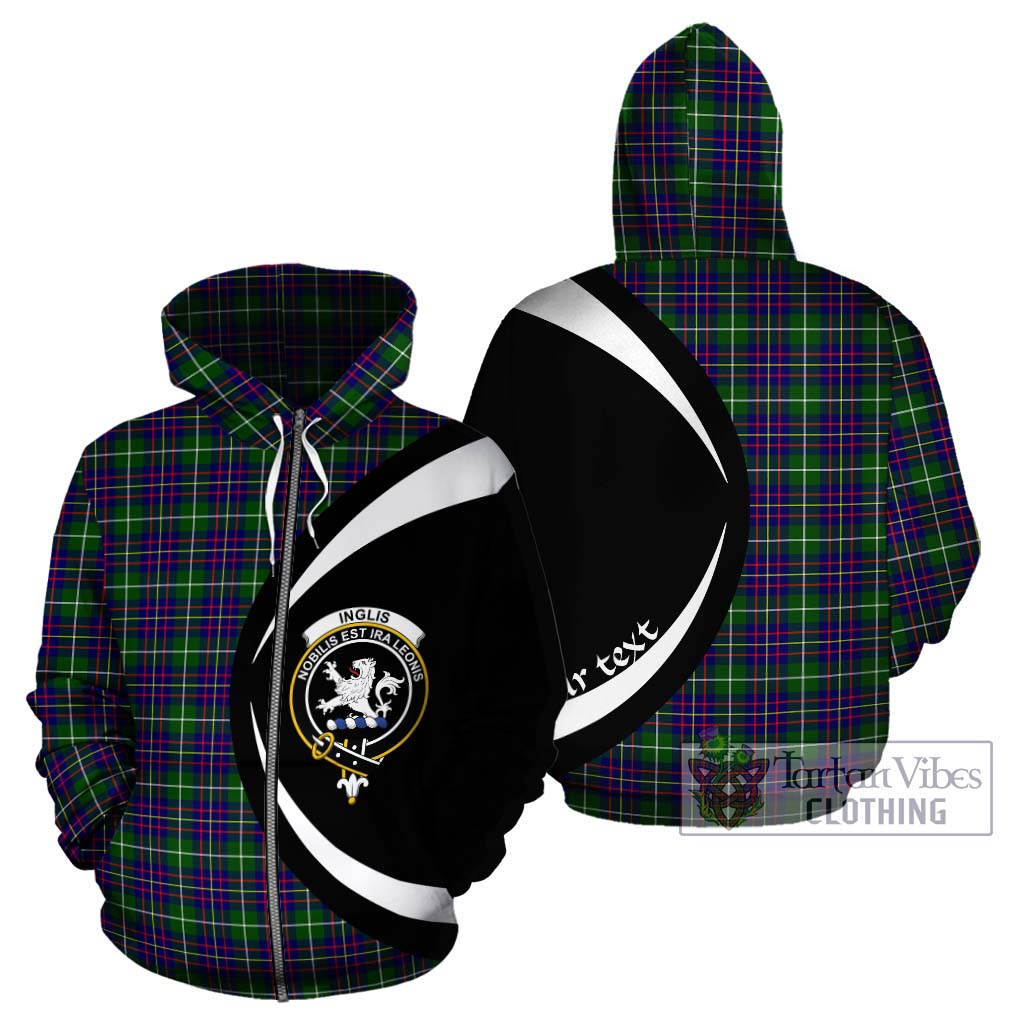 Inglis Tartan Hoodie with Family Crest Circle Style - Tartan Vibes Clothing