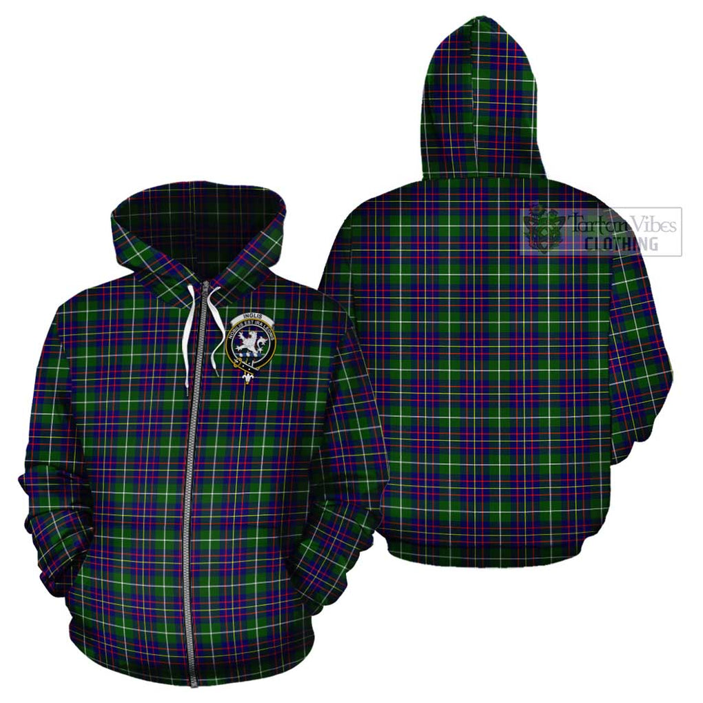 Inglis Tartan Cotton Hoodie with Family Crest - Tartan Vibes Clothing