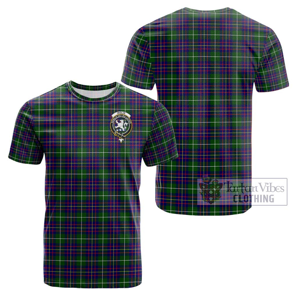 Inglis Tartan Cotton T-Shirt with Family Crest - Tartan Vibes Clothing