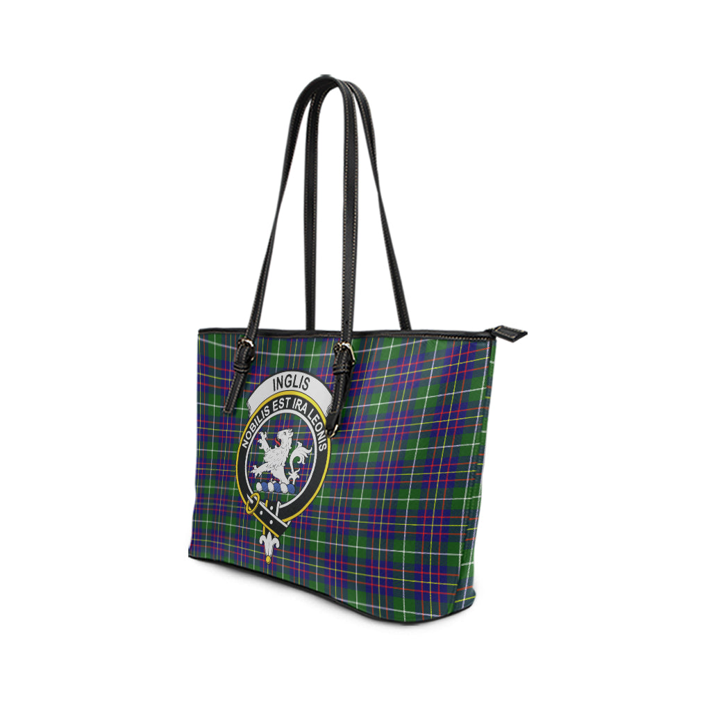 Inglis Tartan Leather Tote Bag with Family Crest - Tartan Vibes Clothing