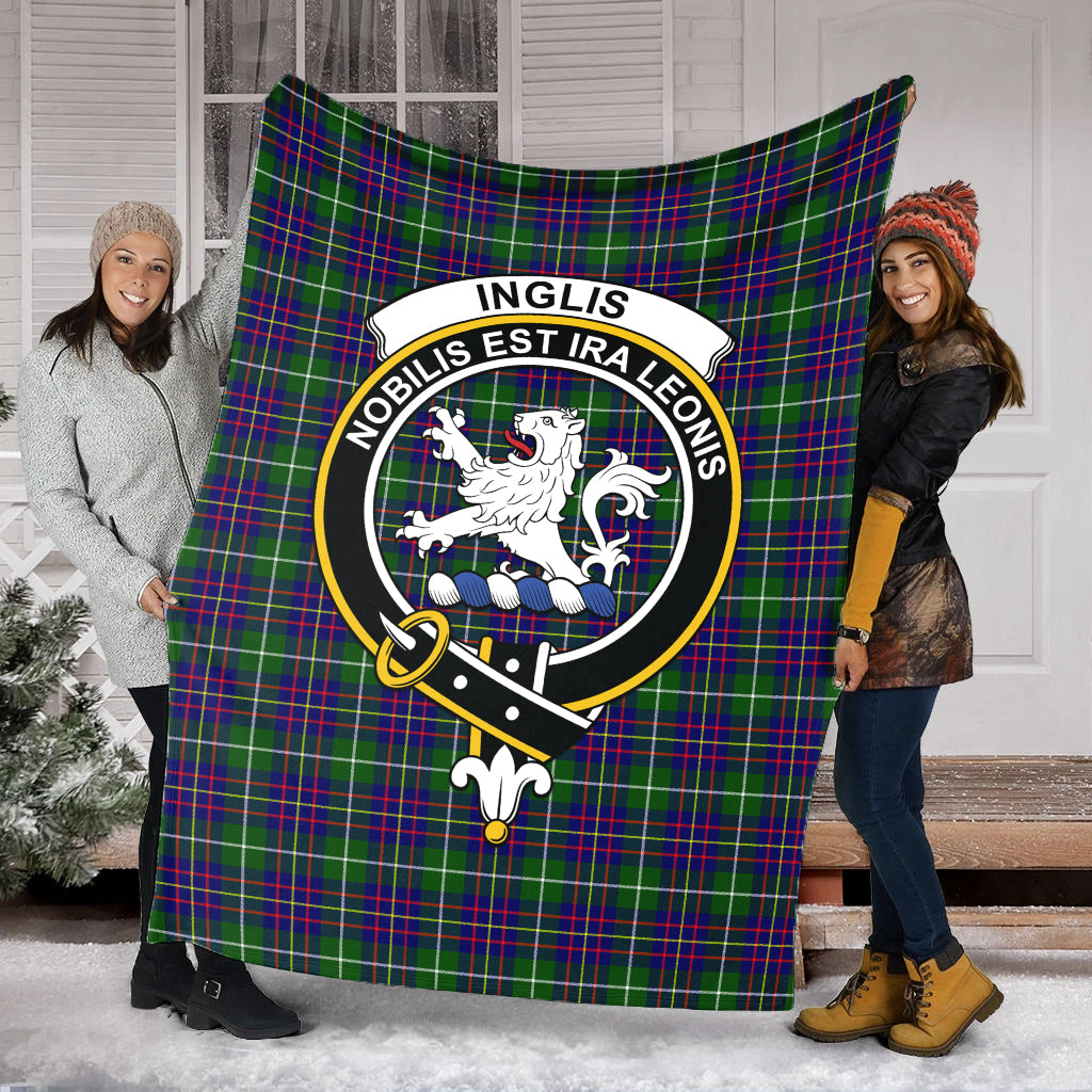 Inglis Tartan Blanket with Family Crest - Tartan Vibes Clothing