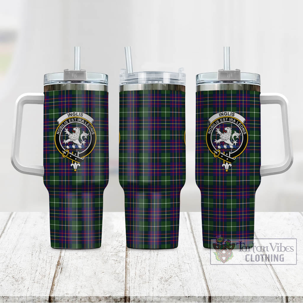 Inglis Tartan Tumbler with Handle with Family Crest - Tartan Vibes Clothing