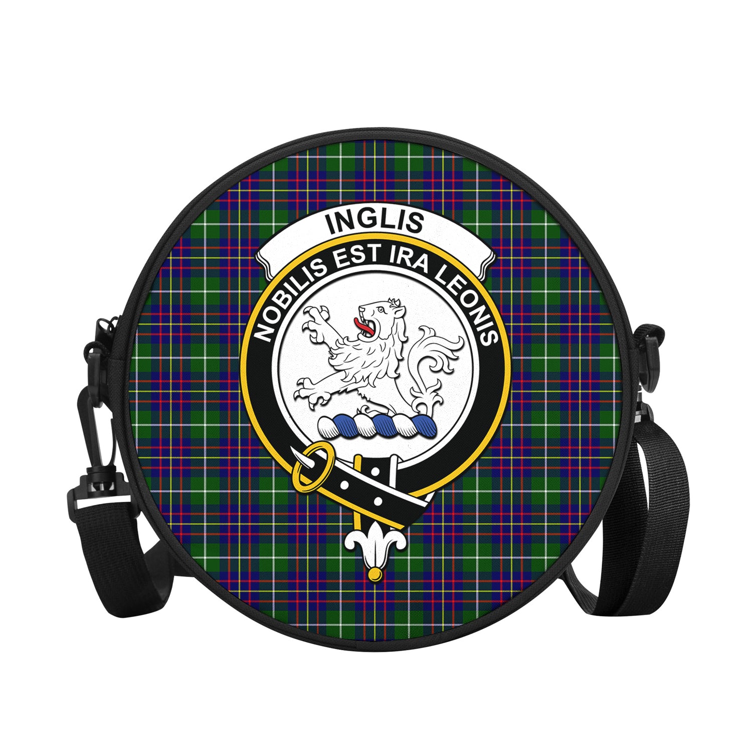 Inglis Tartan Round Satchel Bags with Family Crest - Tartan Vibes Clothing