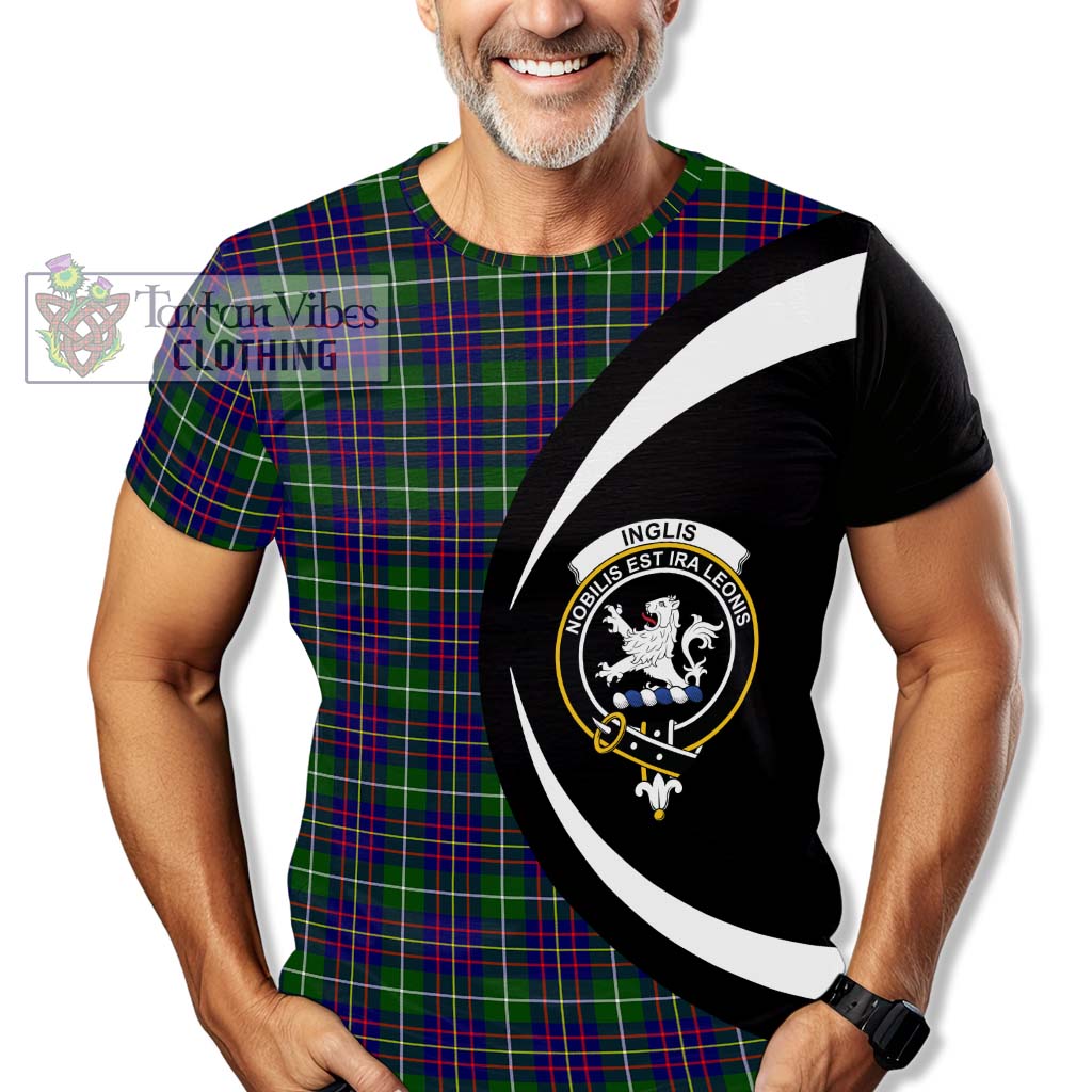 Inglis Tartan T-Shirt with Family Crest Circle Style - Tartan Vibes Clothing