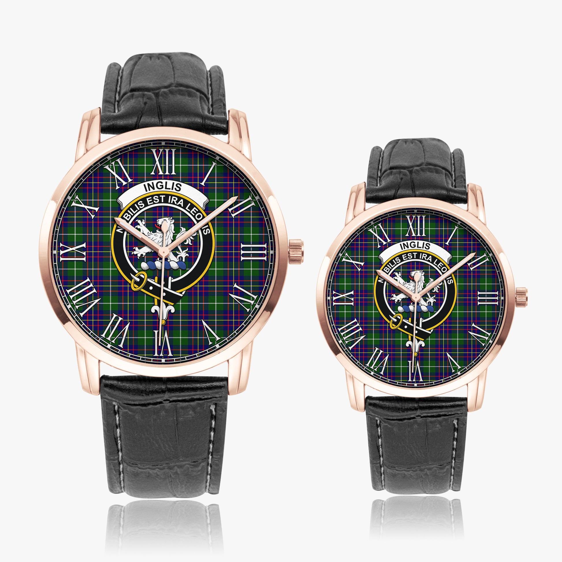 Inglis Tartan Family Crest Leather Strap Quartz Watch - Tartan Vibes Clothing