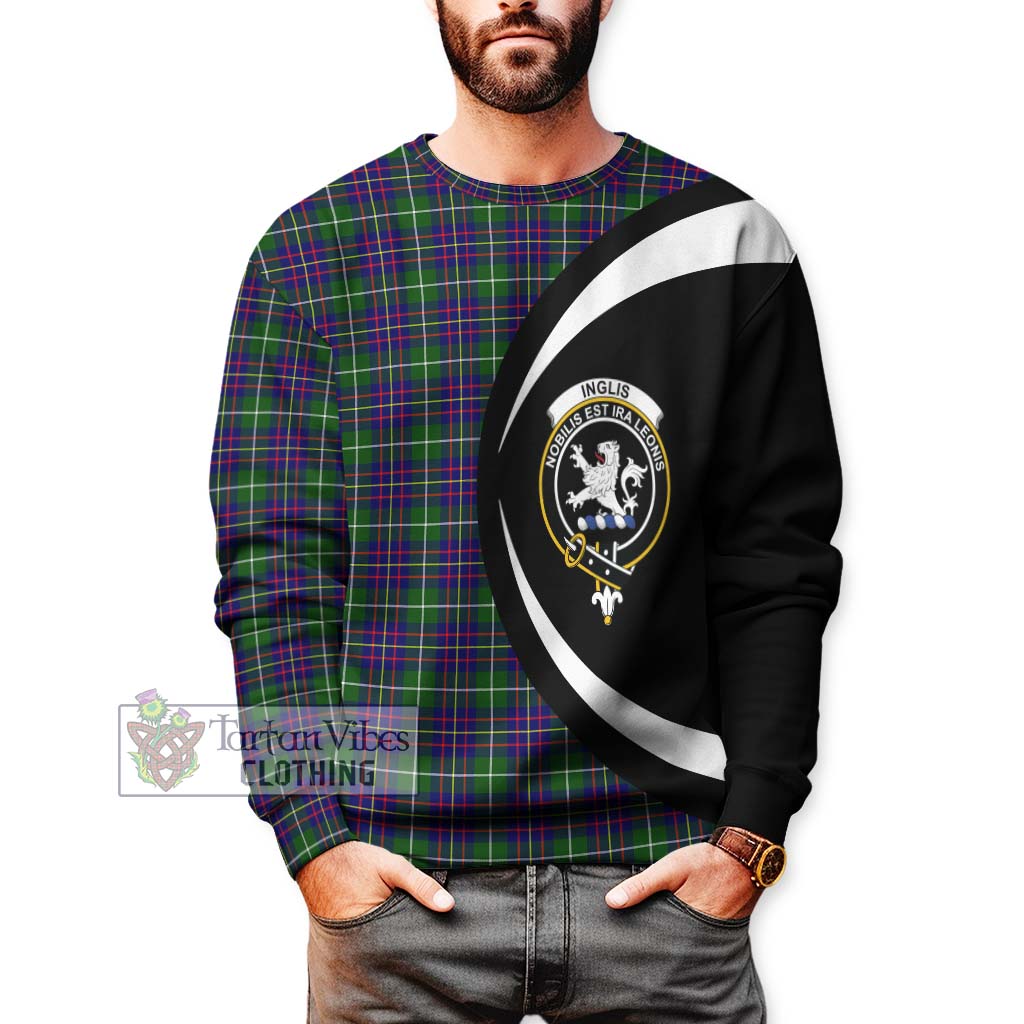 Inglis Tartan Sweatshirt with Family Crest Circle Style - Tartan Vibes Clothing