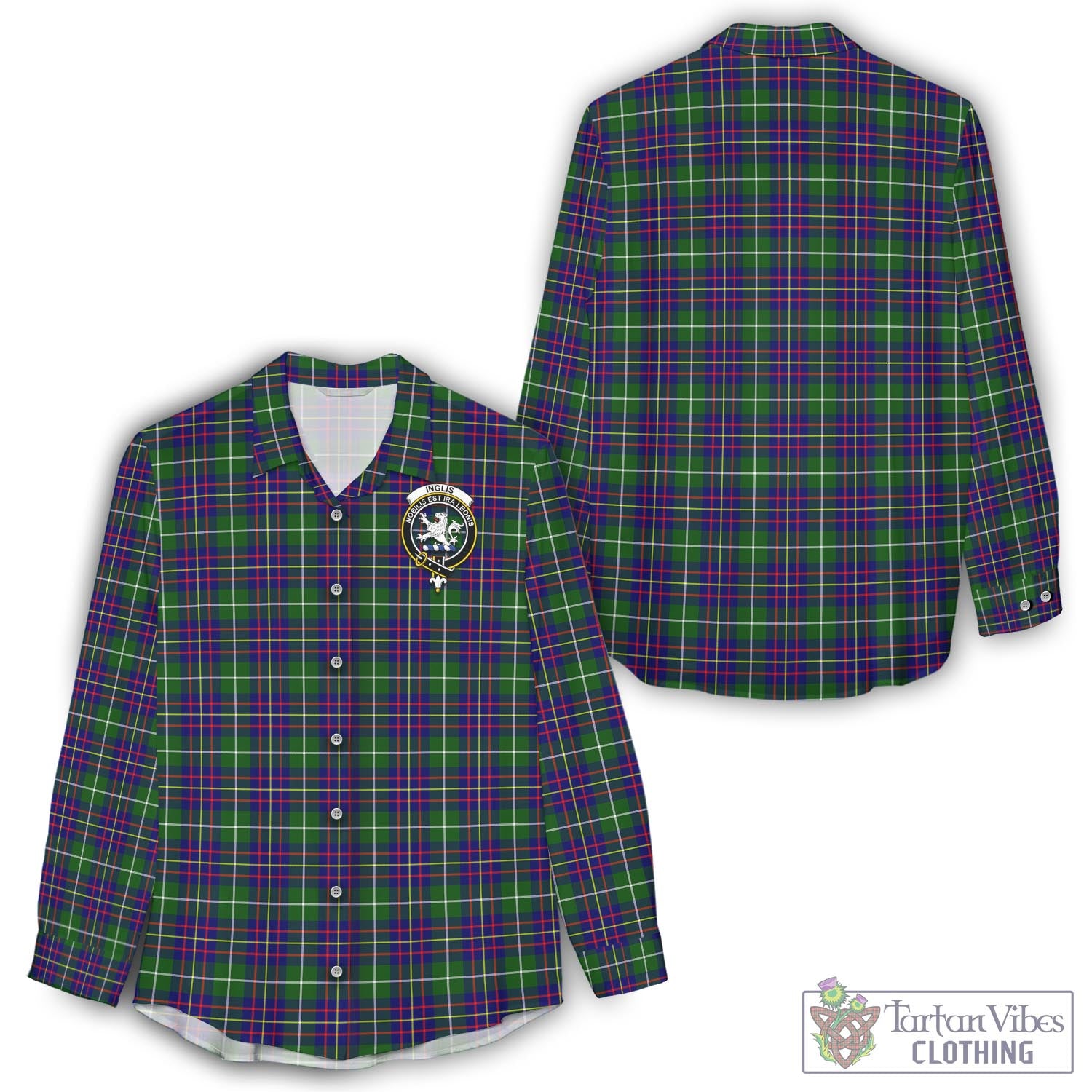 Inglis Tartan Women's Casual Shirt with Family Crest - Tartan Vibes Clothing