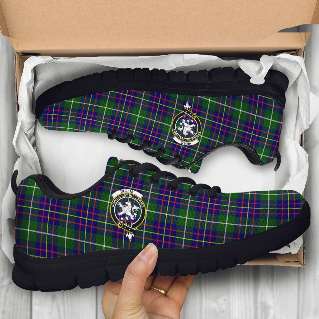 Inglis Tartan Sneakers with Family Crest - Tartan Vibes Clothing