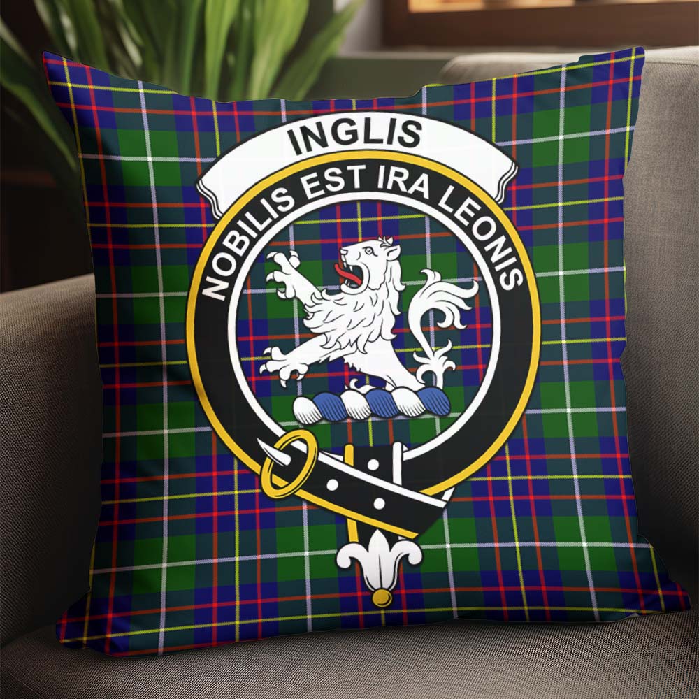 Inglis Tartan Pillow Cover with Family Crest - Tartan Vibes Clothing