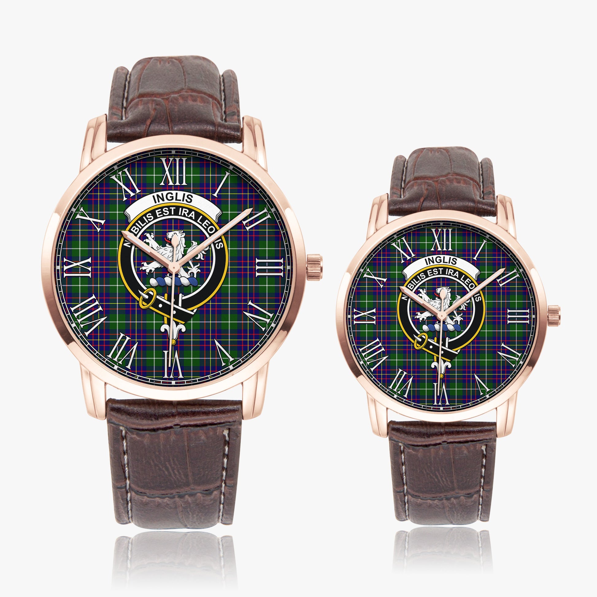 Inglis Tartan Family Crest Leather Strap Quartz Watch - Tartan Vibes Clothing