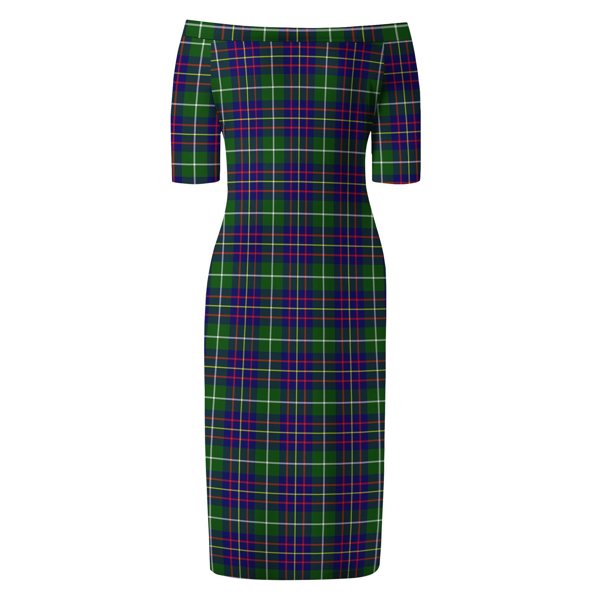 Inglis Tartan Off Shoulder Lady Dress - Tartan Vibes Clothing