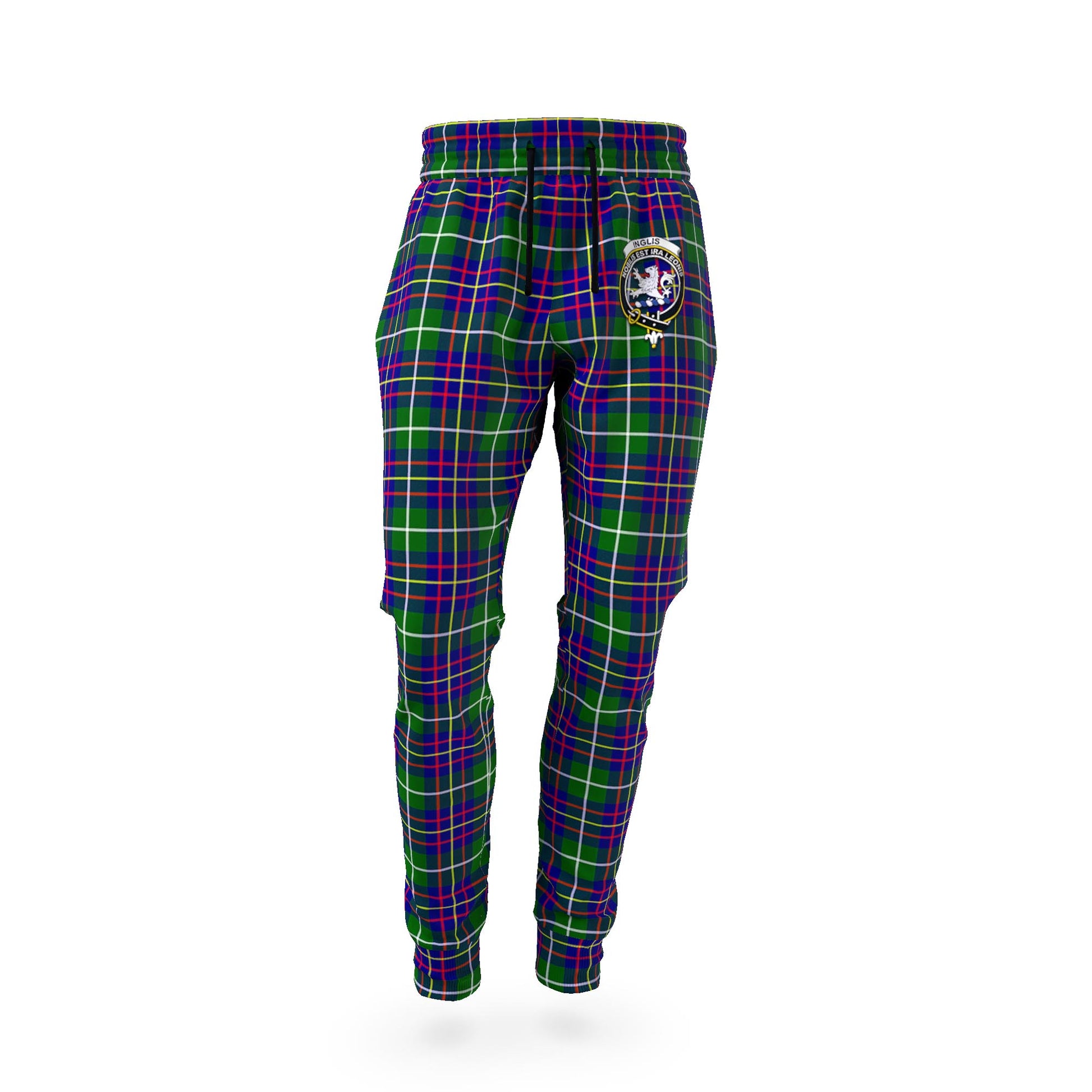 Inglis Tartan Joggers Pants with Family Crest - Tartan Vibes Clothing