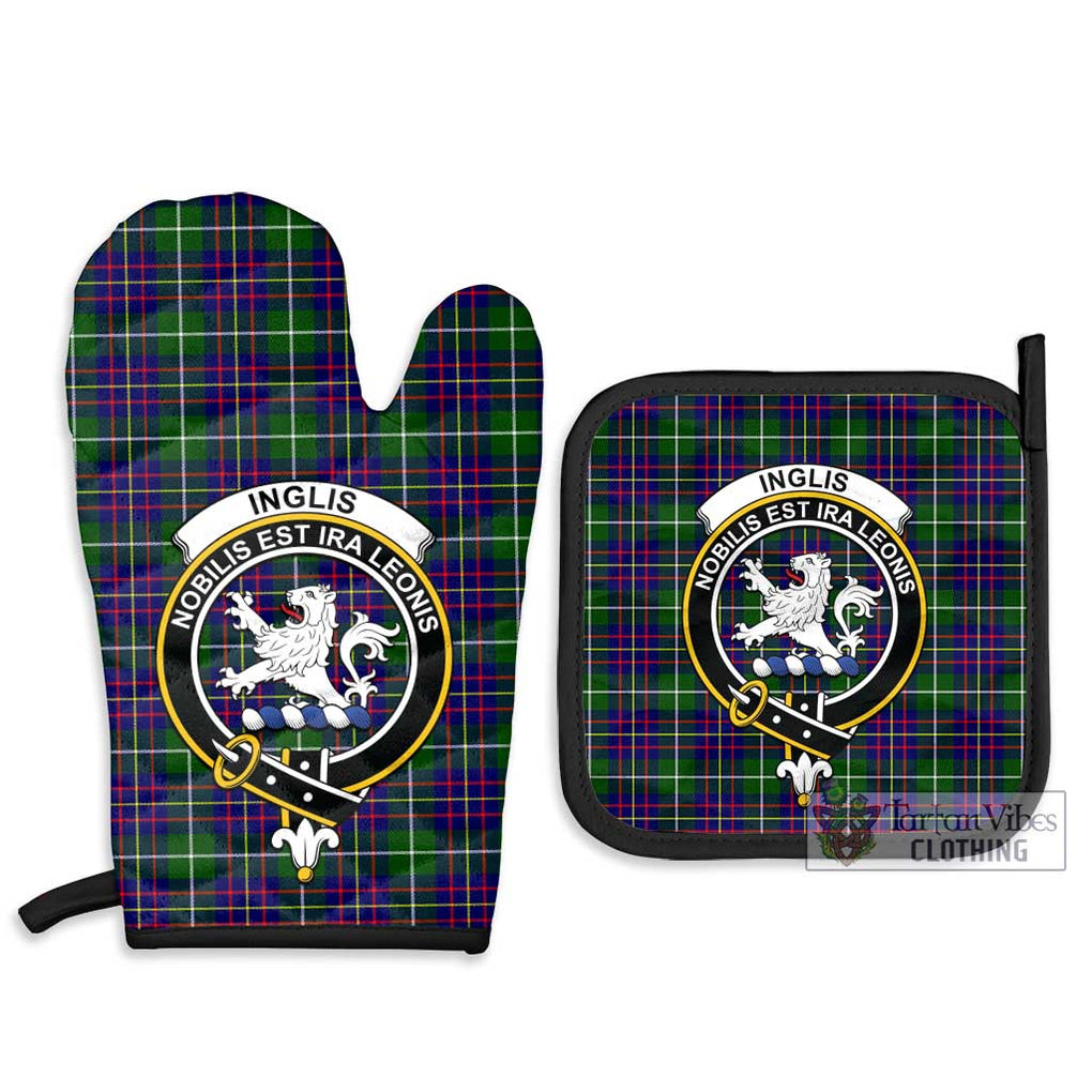 Inglis Tartan Combo Oven Mitt & Pot-Holder with Family Crest - Tartan Vibes Clothing