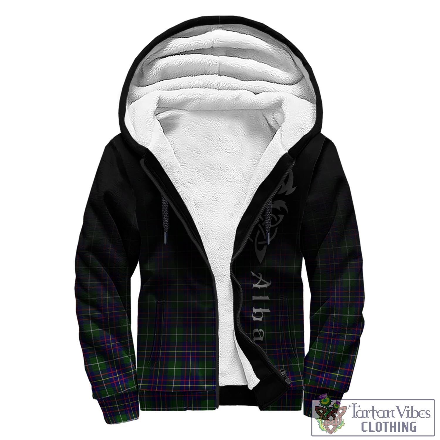 Inglis Tartan Sherpa Hoodie Featuring Alba Gu Brath Family Crest Celtic Inspired - Tartan Vibes Clothing