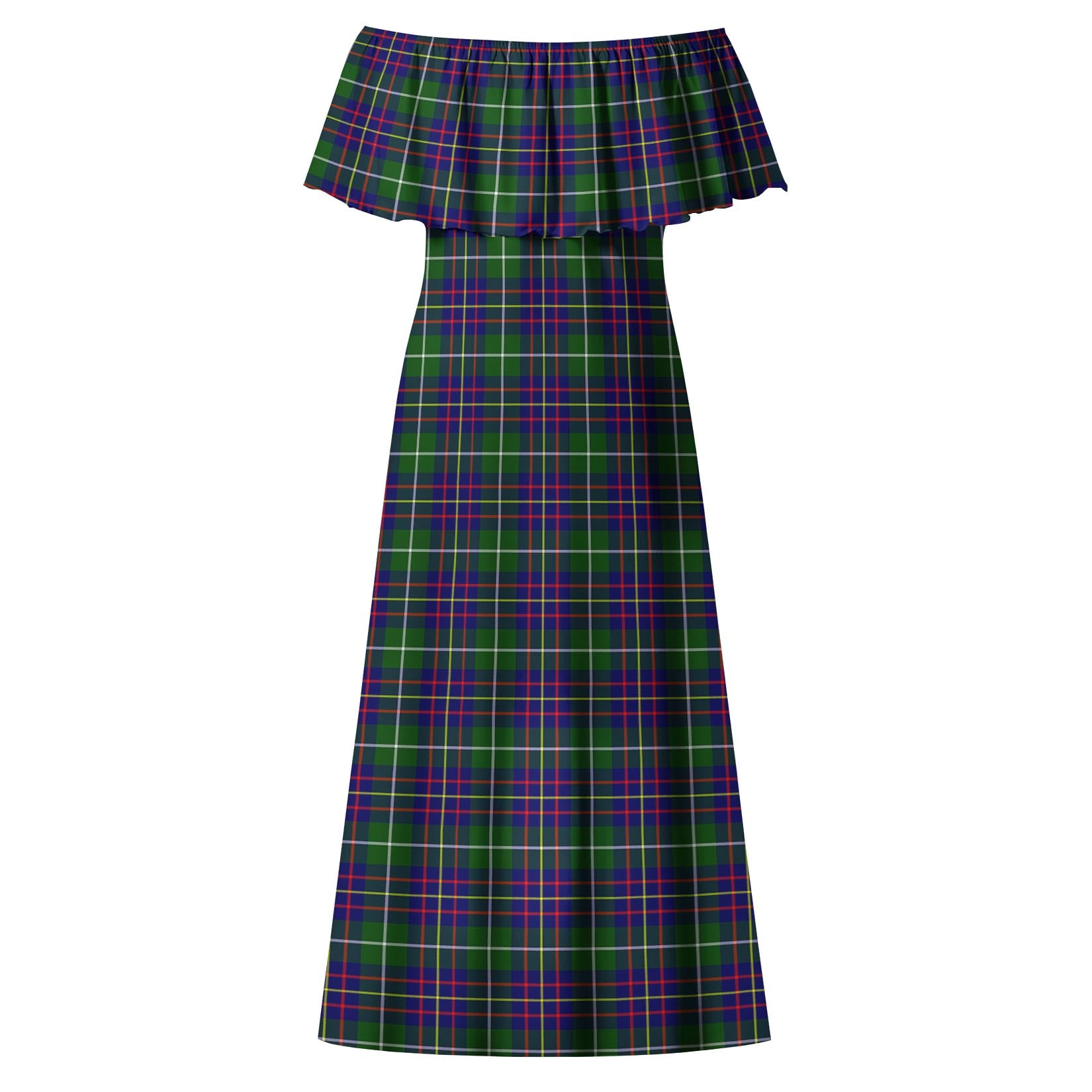 Inglis Tartan Off Shoulder Long Dress - Tartan Vibes Clothing