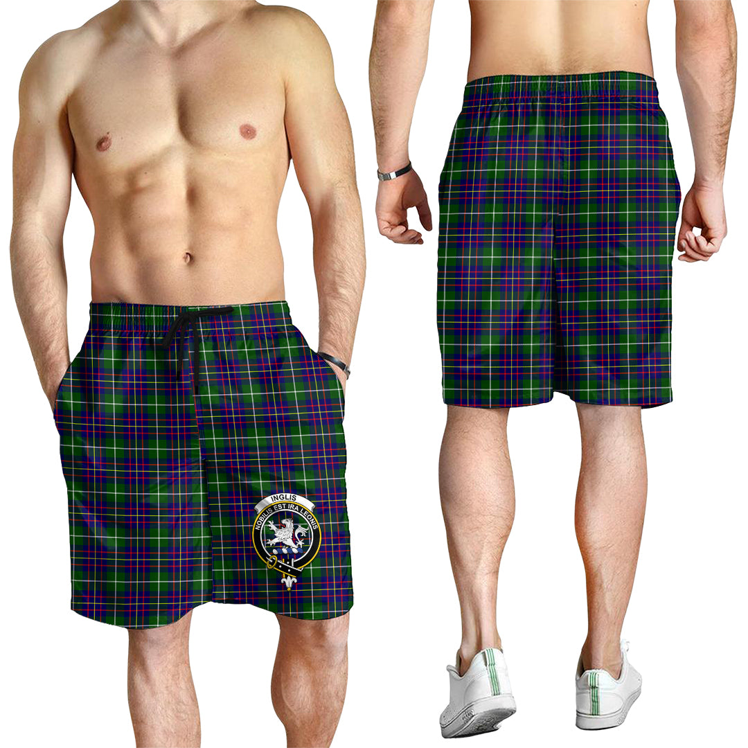 Inglis Tartan Mens Shorts with Family Crest - Tartan Vibes Clothing