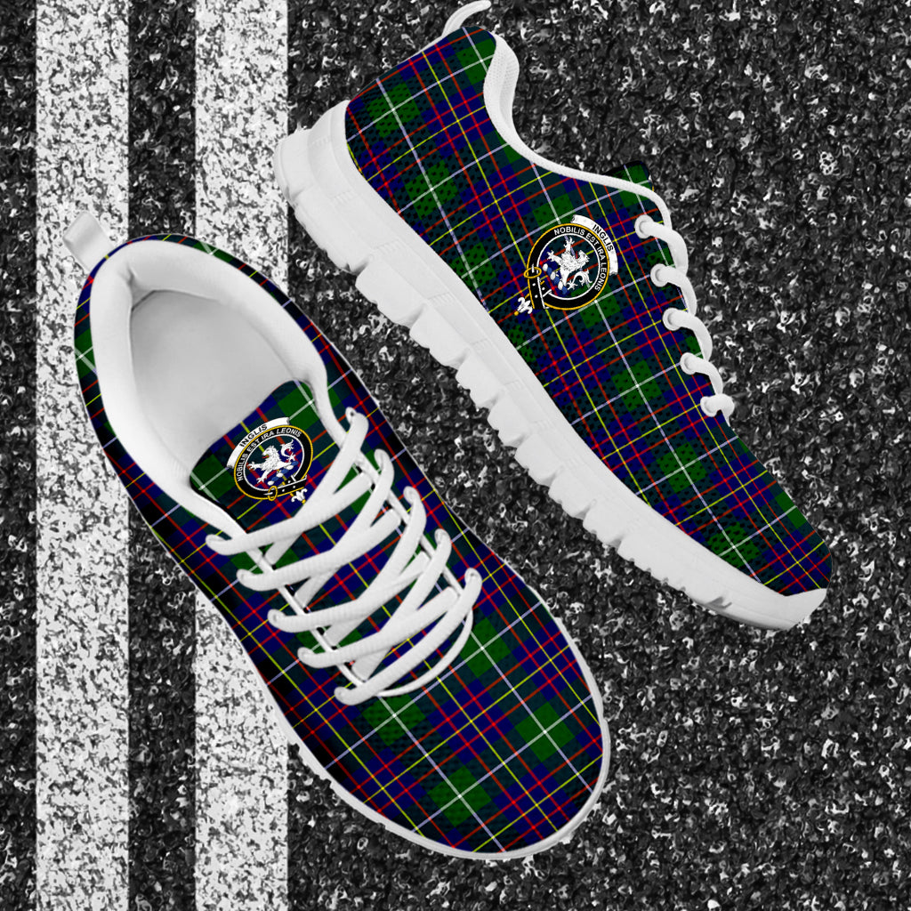 Inglis Tartan Sneakers with Family Crest - Tartan Vibes Clothing