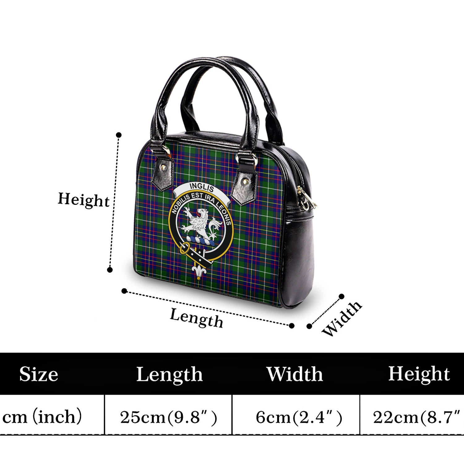 Inglis Tartan Shoulder Handbags with Family Crest - Tartan Vibes Clothing