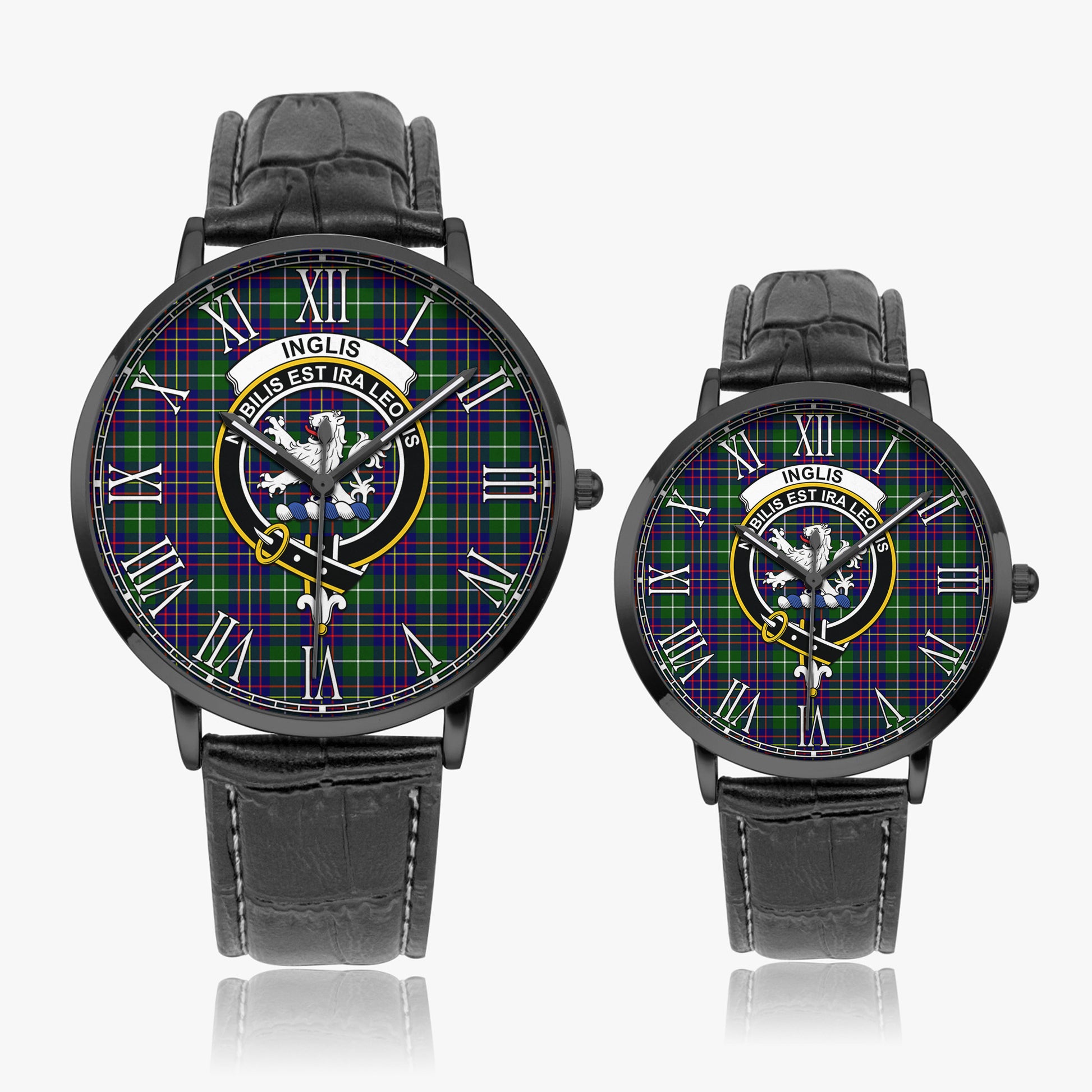 Inglis Tartan Family Crest Leather Strap Quartz Watch - Tartan Vibes Clothing