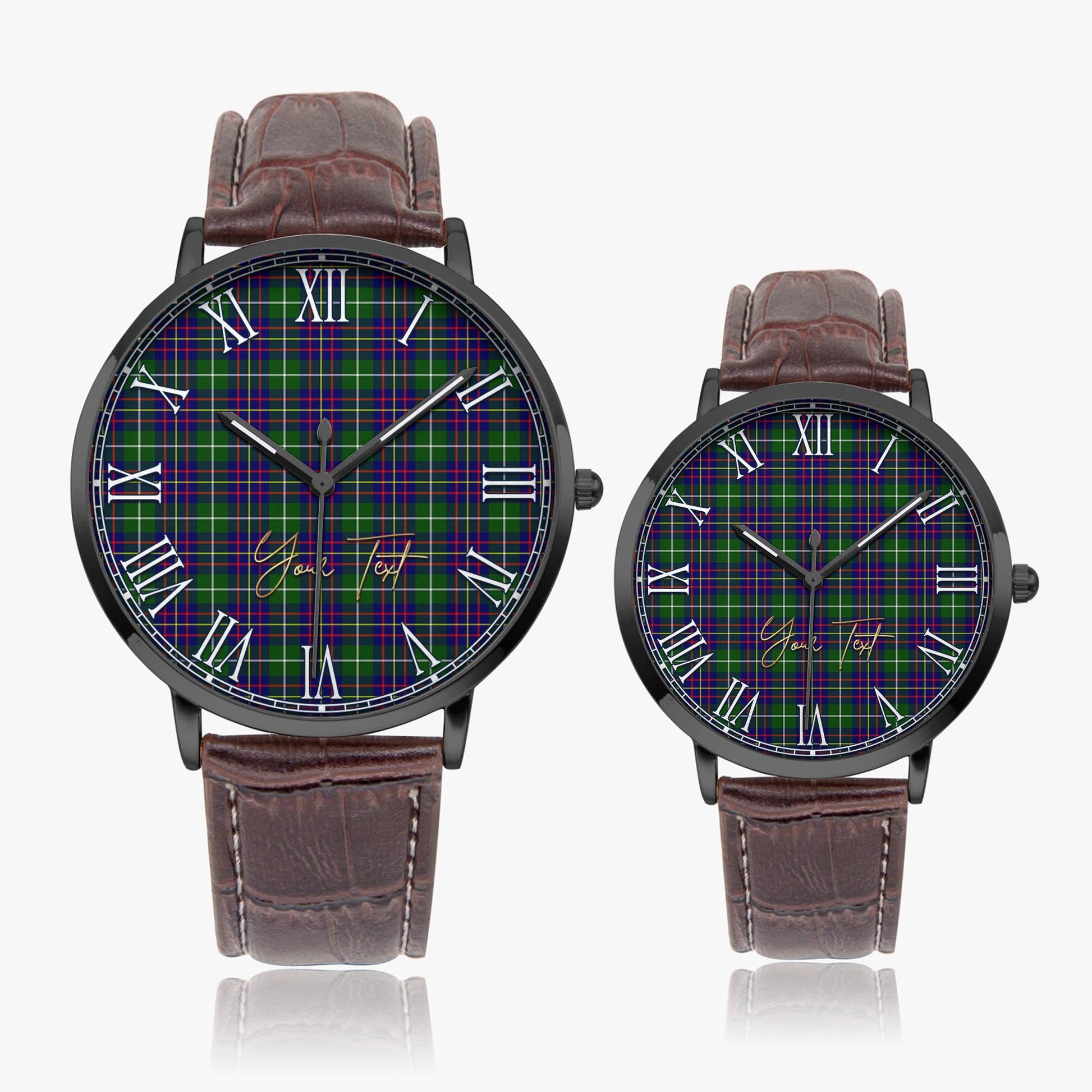 Inglis Tartan Personalized Your Text Leather Trap Quartz Watch - Tartan Vibes Clothing