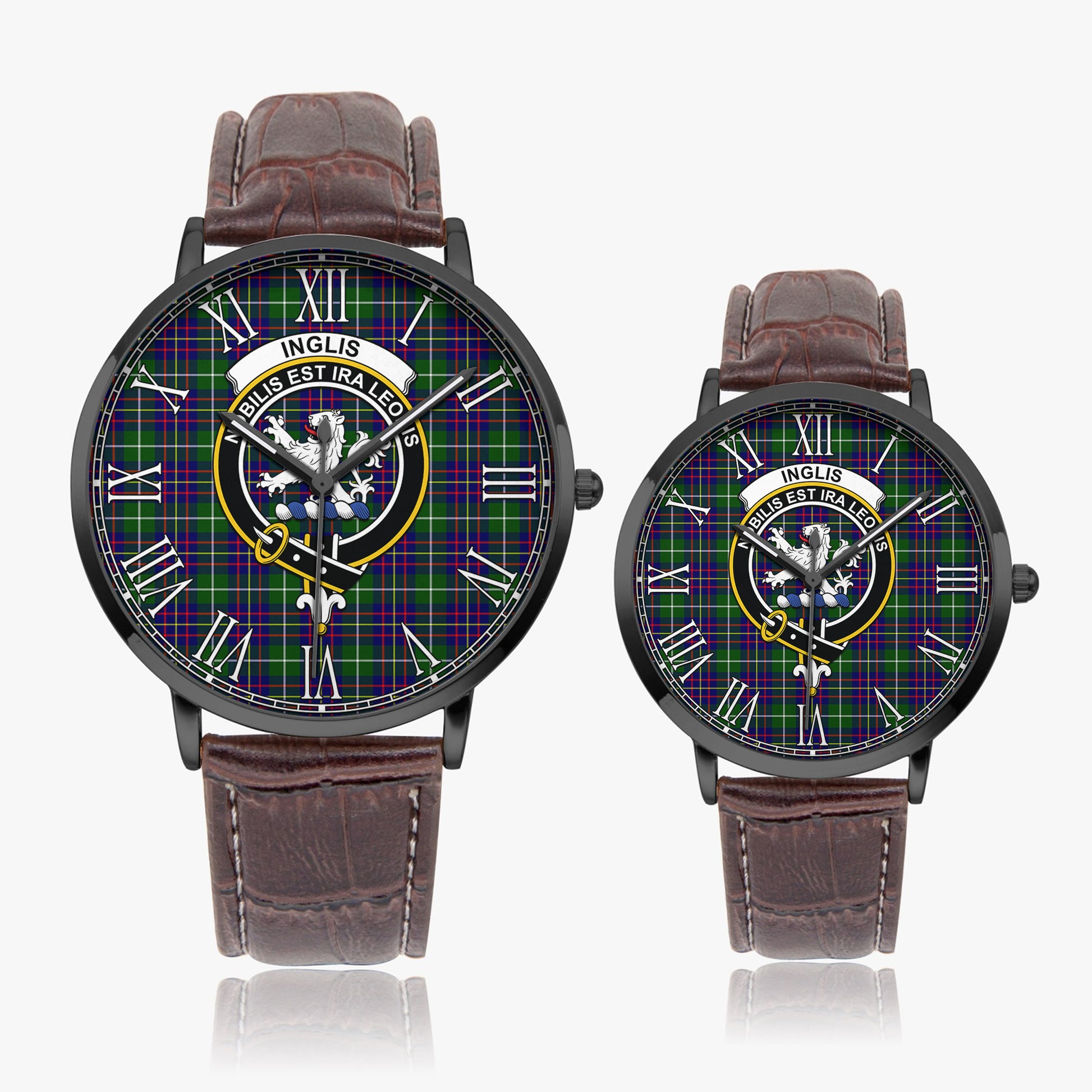 Inglis Tartan Family Crest Leather Strap Quartz Watch - Tartan Vibes Clothing