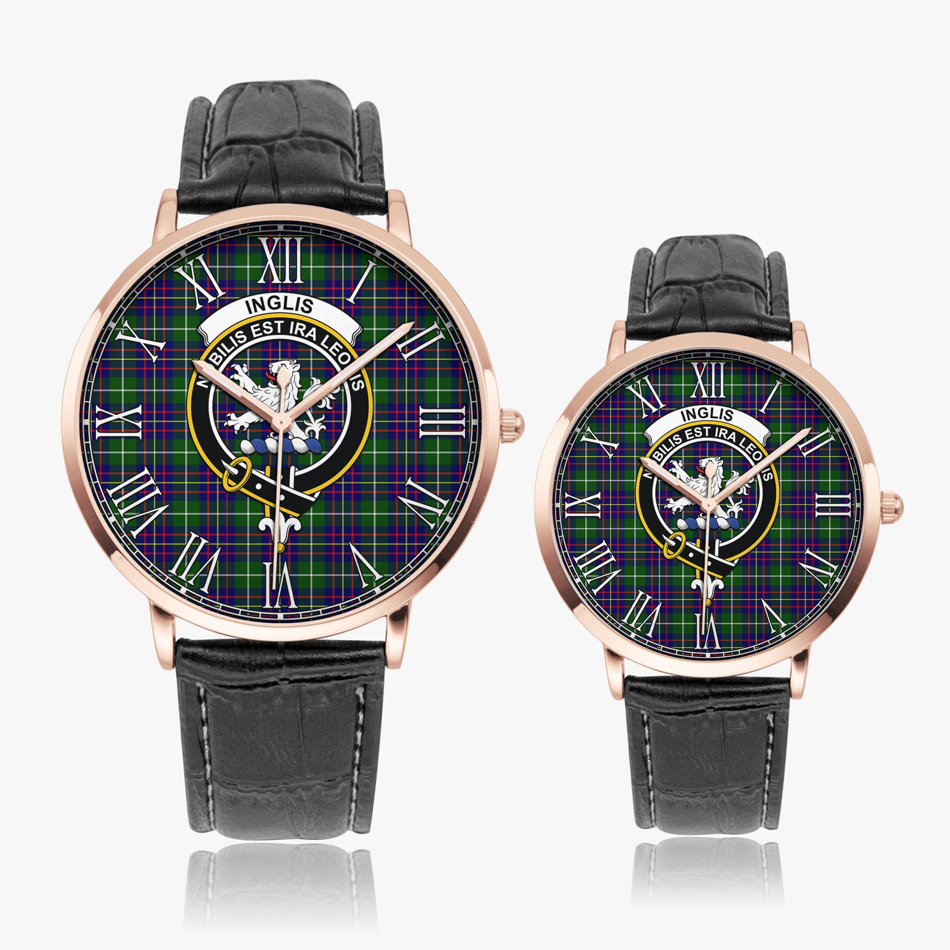 Inglis Tartan Family Crest Leather Strap Quartz Watch - Tartan Vibes Clothing