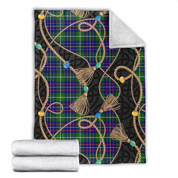 Inglis Scottish Tartan Twisted Ropes Stylized Blanket X-Large 59 x 79 inches 150 x 200 cm - Tartan Vibes Clothing