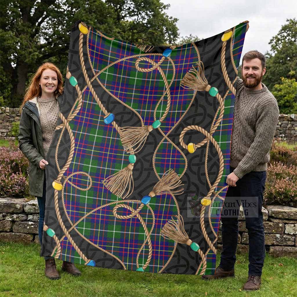 Inglis Scottish Tartan Twisted Ropes Stylized Blanket - Tartan Vibes Clothing