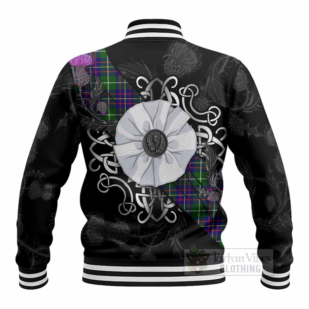 Inglis Tartan Baseball Jacket Jacobite White Rose - Tartan Vibes Clothing