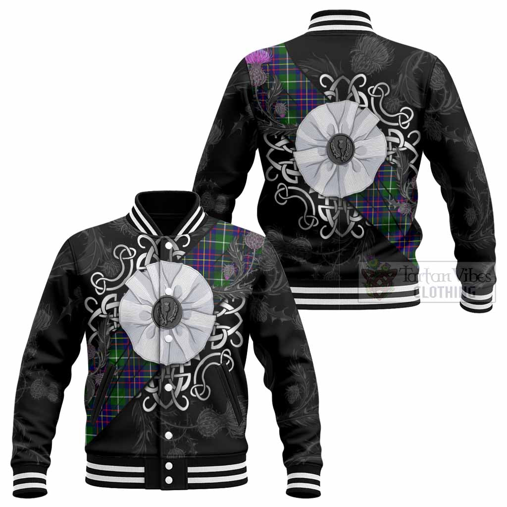Inglis Tartan Baseball Jacket Jacobite White Rose - Tartan Vibes Clothing