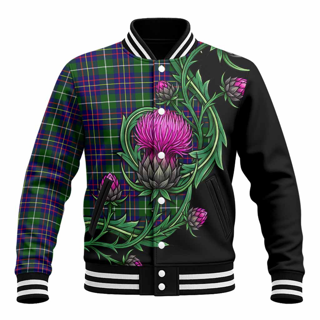 Inglis Tartan Baseball Jacket Resilient Scottish Thistle Unisex - Tartan Vibes Clothing