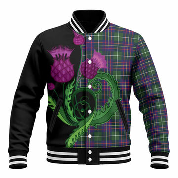 Inglis Tartan Baseball Jacket Traditional Scottish Thistle