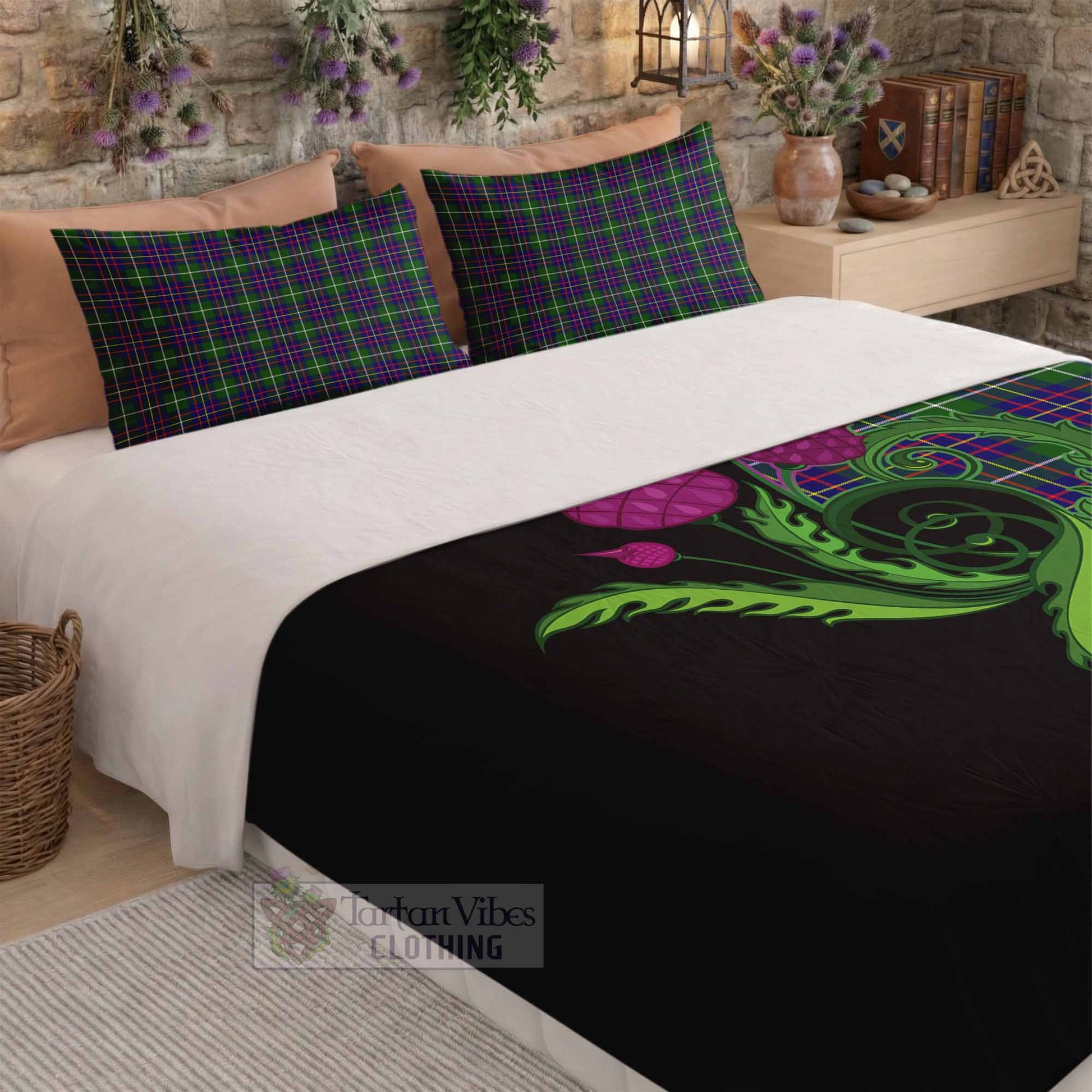 Inglis Tartan Bedding Set Traditional Scottish Thistle - Tartan Vibes Clothing